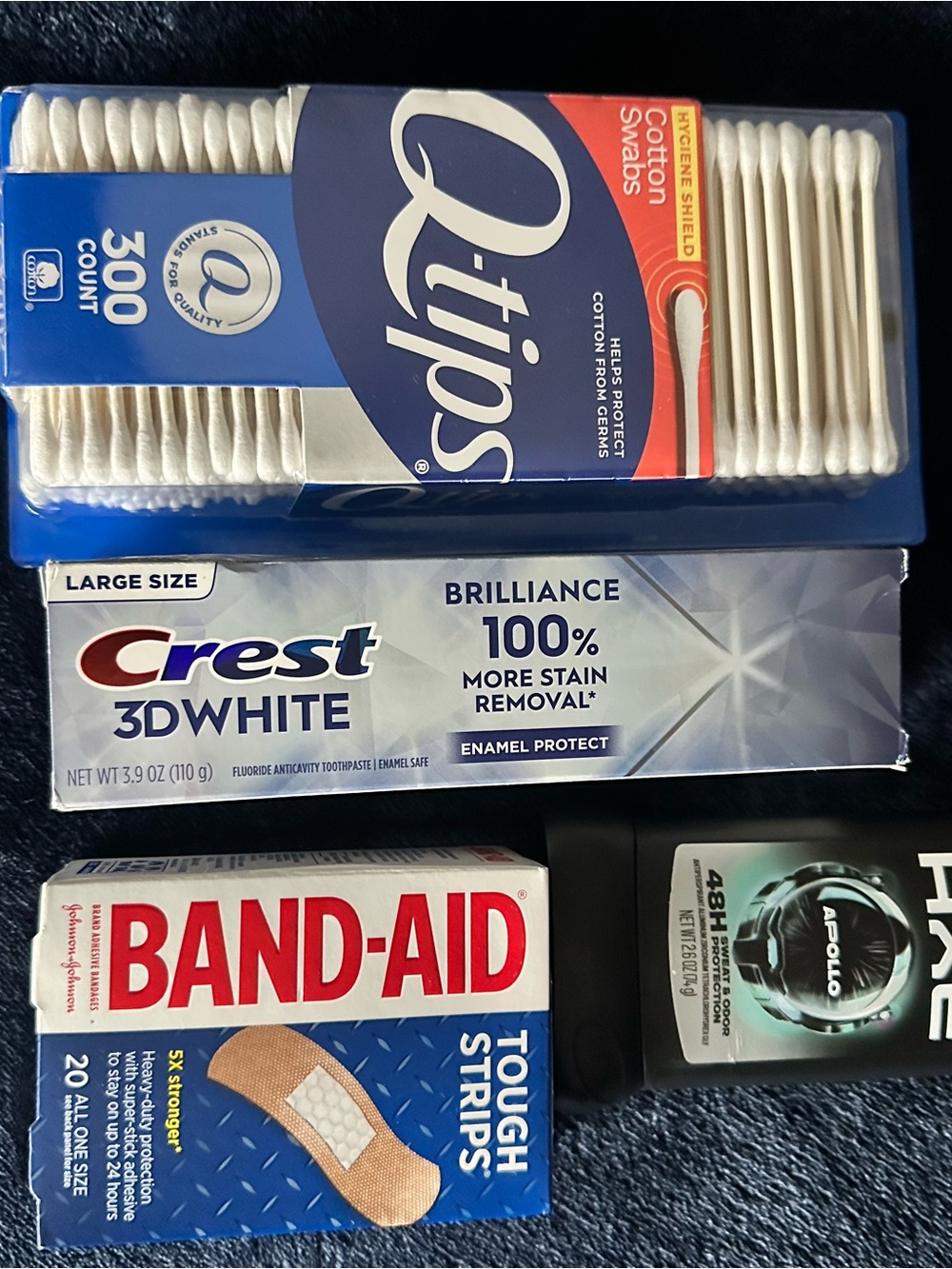 Axe, Crest, Q-tips Cotton Swabs - White - Q-tips &more. All new items.